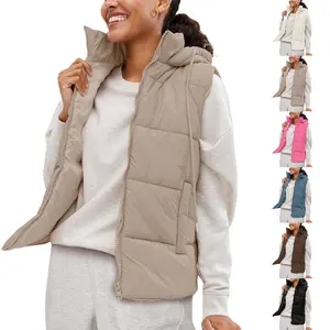 Buenoble Women's Puffer Vest with Removable Hood Zip Up Lightweight Sleeveless Quilted Down Jacket for Winter
