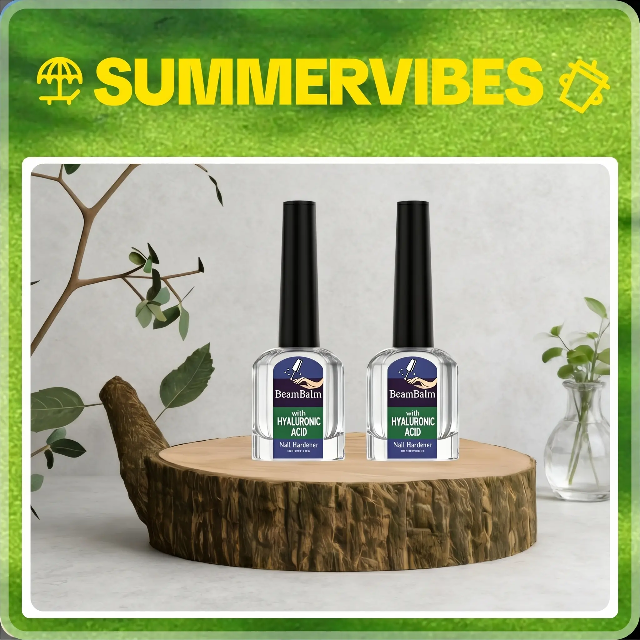 【Buy 1 Get 1 Free】BeamBalm Nail Hardening Set with Hyaluronic Acid - Quick-Drying Formula for Stronger Nails, No UV Lamp Needed, Hydrates & Protects.#SummerVibes