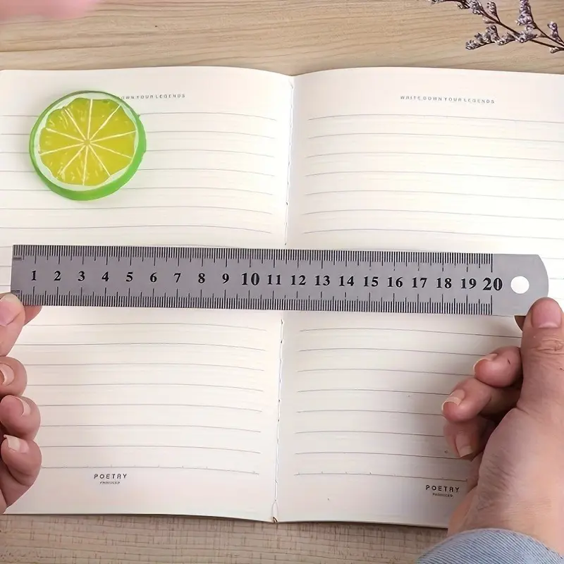 1pc Ruler Metal Straight Edge Ruler Ruler, Painting, Drawing, Art Supplies, Ruler, Steel Ruler, Double-sided Scale, Office Stationery, Classroom Supplies, Drawing Tools, Ruler