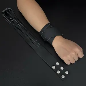 ThatDripTho Midnight Black Unisex Dual-Wear Wrist Wrap, Adjustable Leather Fringe Bracelet, Gifts Idea for Couples, BF GF, Gothic-Punk, Brat Accessories for Everyday Wear, Dark Romance, Valentines Gifts, Party, Date Gifts