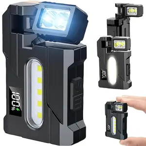 Flashlight 500 Lumens – Super Bright Rechargeable Mini Light with 180° Rotatable Magnet, 3 Modes Dual Light, Portable Pocket Torch with Keychain for Outdoor Emergency Camping Daily Carry 1200mAh