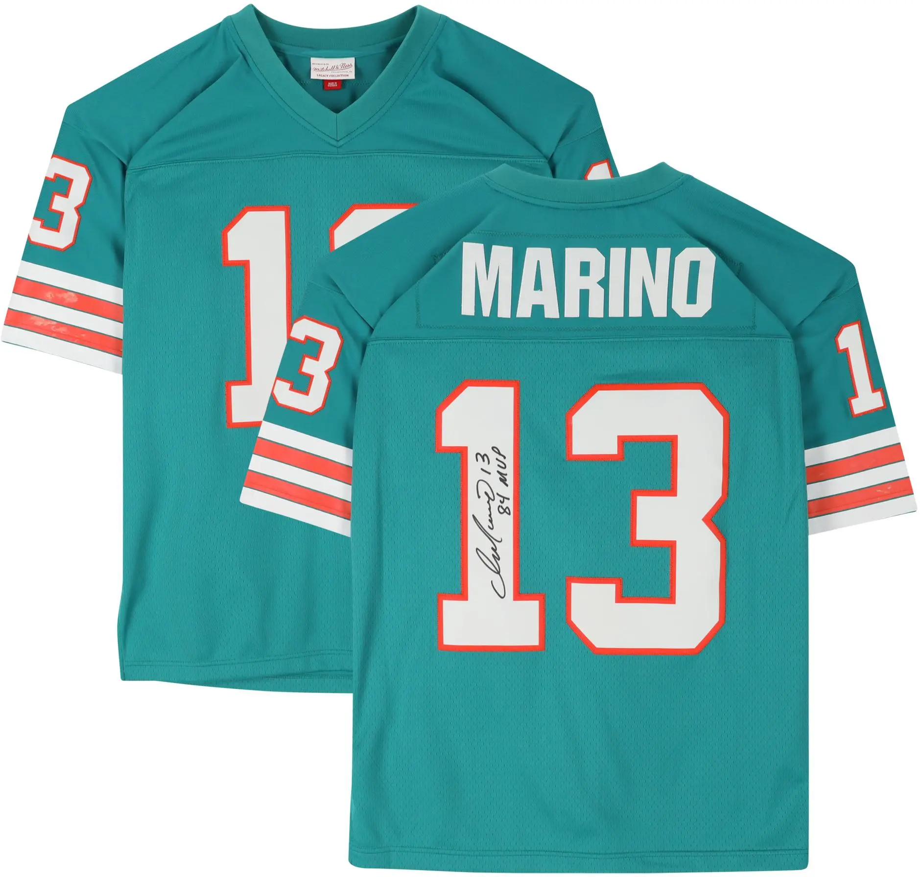 Dan Marino Miami Dolphins Autographed Aqua Mitchell & Ness Replica Jersey with "84 NFL MVP" Inscription - Fanatics Authentic Certified