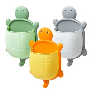 3PCS Cute Turtle Wall-Mounted Storage Box No Drilling Easy to Install Hanging Organizer for Bathroom Kitchen and Cosmetic Sundries Adorable Design Tender