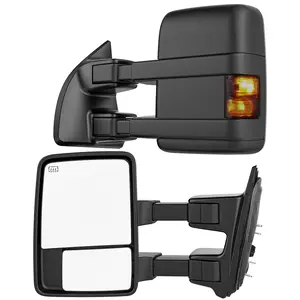 WHALEMOTOR Smoked Power Heated Tow Mirrors Compatible with Ford Super Duty(2008-2016), Extended Trailer Towing Side Mirrors w/Turn Signal fits F250 F350 F450 F550 F-250 F-350 F-450 F-550