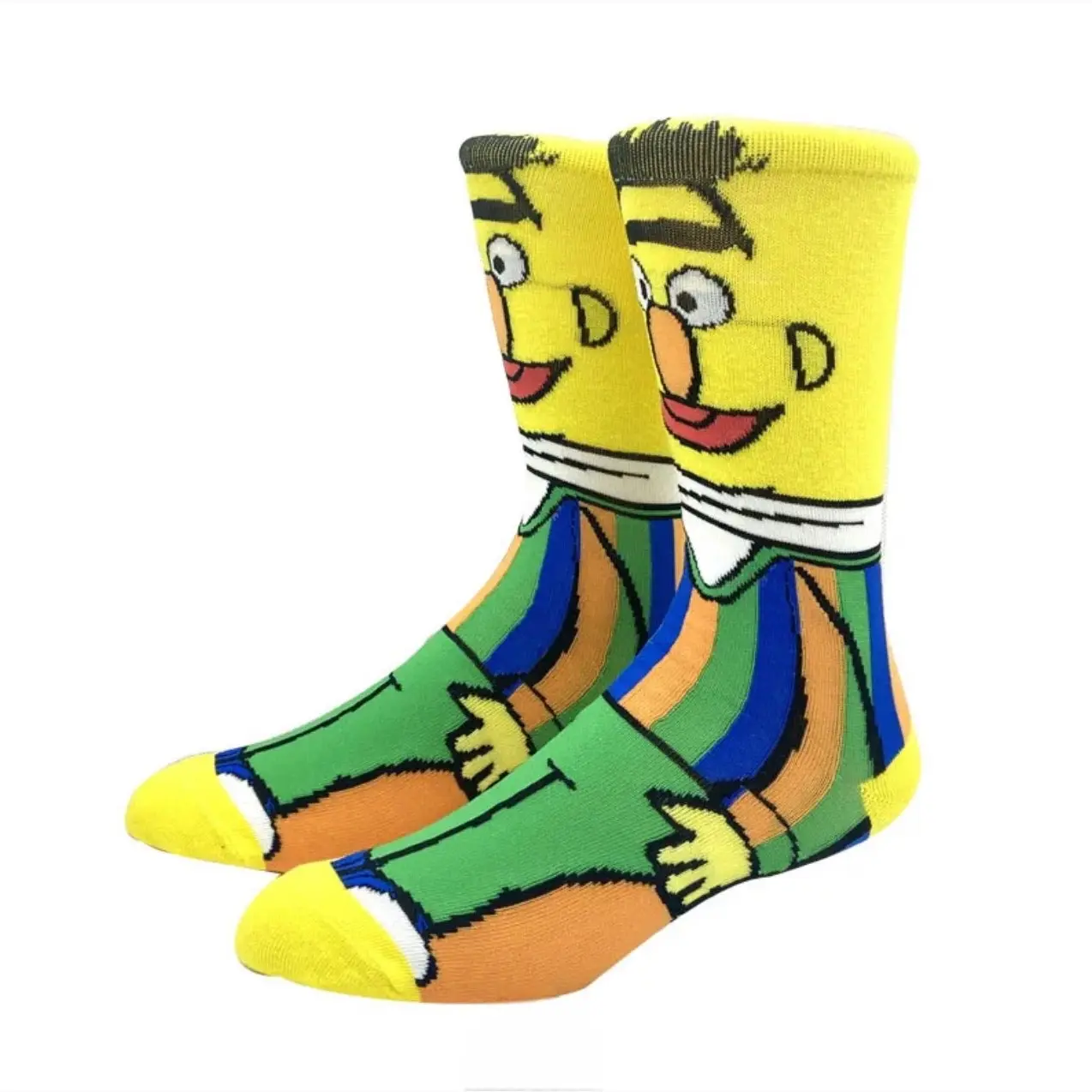 Bert Cartoon Socks, Fun Novelty Mens Crew Character Socks