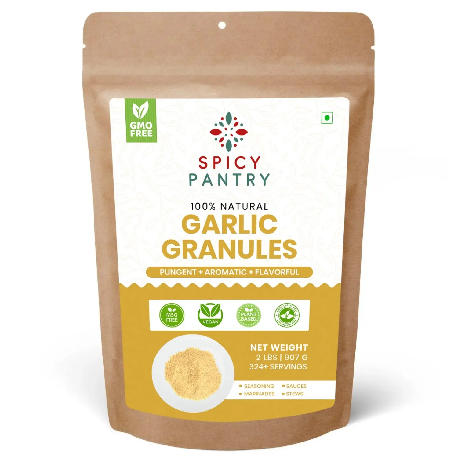 Spicy Pantry Garlic Granules – Dried Granulated Garlic for Seasoning, Rubs, Soups & Roasted Vegetables