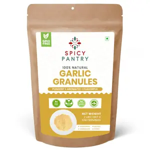 Spicy Pantry Garlic Granules – Dried Granulated Garlic for Seasoning, Rubs, Soups & Roasted Vegetables