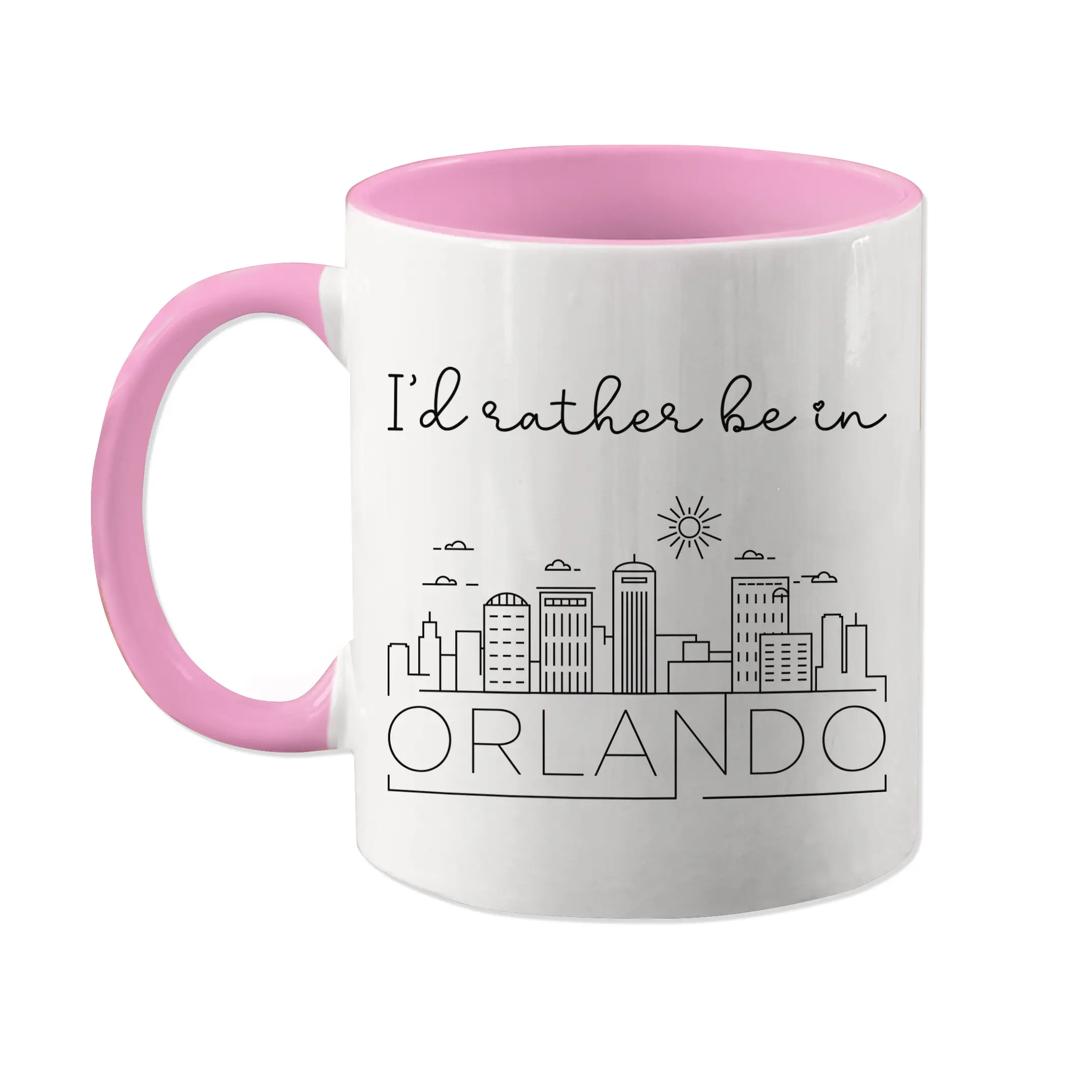 Ceramic "I'd Rather Be In Orlando" Mug - 11oz Washable Drinkware for Tea & Coffee, Unique Florida Road Trip Gift for Visitors & Travelers