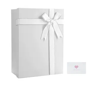 Hard Gift Box with  Closure Lid 9.72x7.09x3.35 Rectangle Small Boxes For Gifts With White Glossy Finish