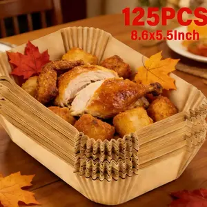 Rectangular air fryer liners for dual air fryers, easy cleanup solution, perfect for game day snacks, family gatherings, and potlucks disposable mothers gift