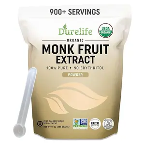 Durelife Organic 100% Pure Monk Fruit sweetener, No Erythritol, Monkfruit Extract Powder, USDA organic, Keto Certified, Zero Calorie Sugar Substitute
