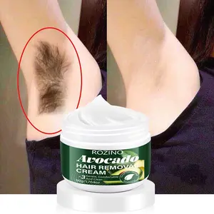 Rozino Avocado Hair Removal Cream 50g, Gentle Soothing Triple Nourishing Formula, Suitable for Sensitive Skin, Face, Underarms, Arms, Legs