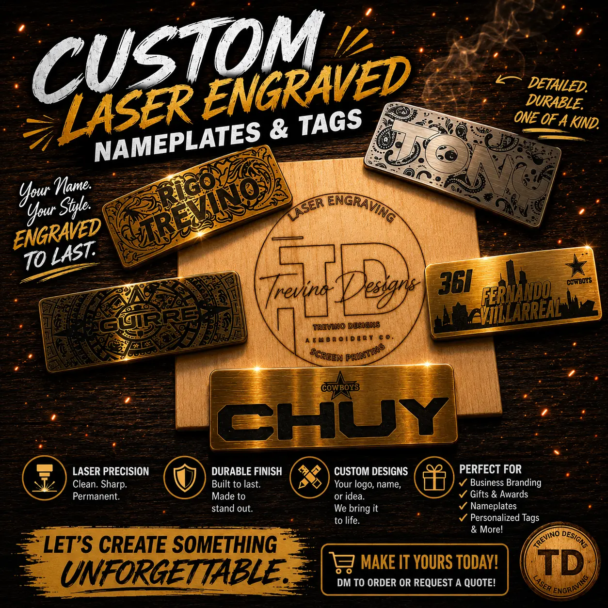 Hard hat name plates - TrevinoDesigns "please read description before ordering"