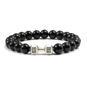 Alloy Plated Barbell Bracelet