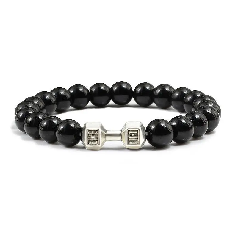 Alloy Plated Barbell Bracelet