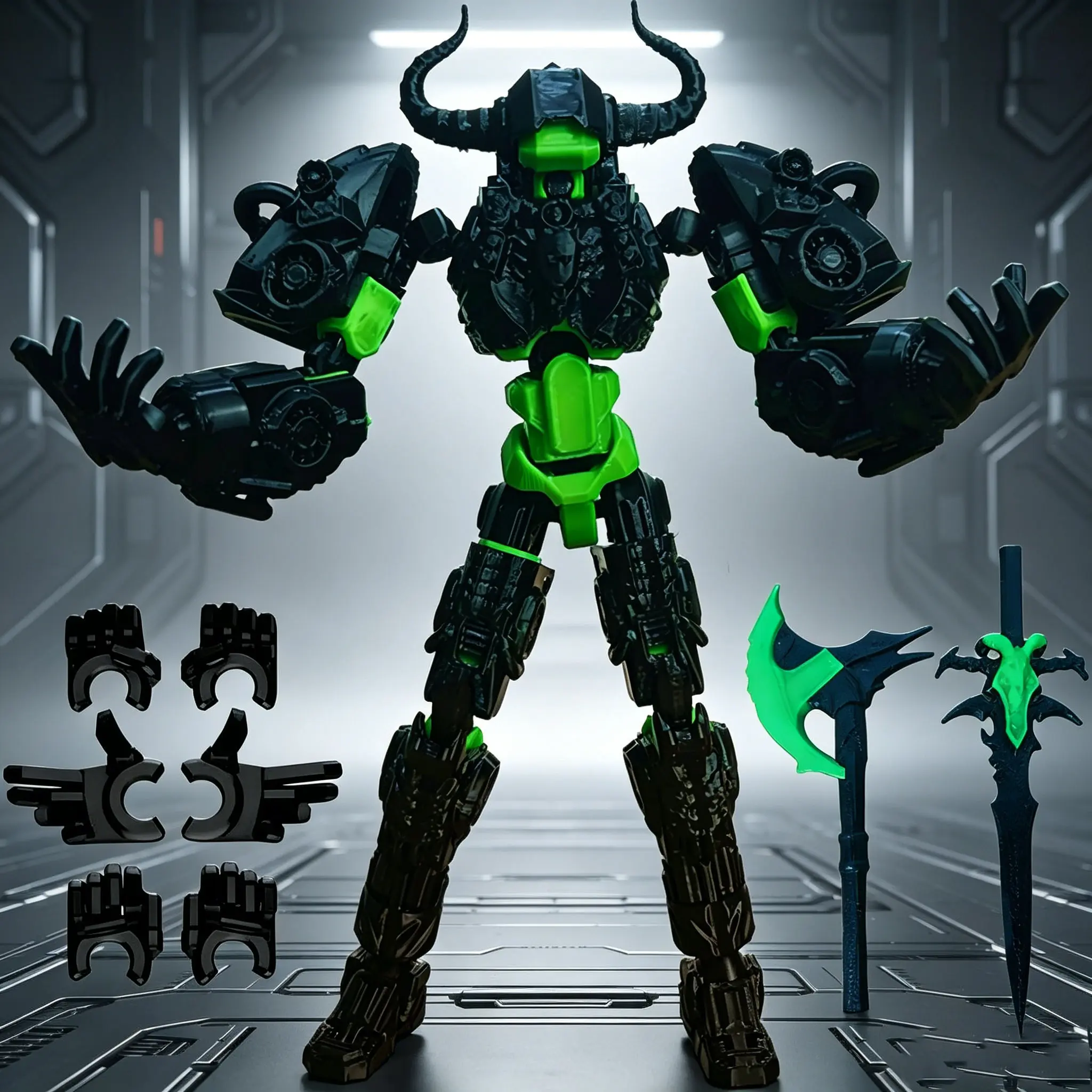 Demon Knight T13 Action Figure - 3D Printed Articulated Dummy 13 with Horns & Weapons Multi-Jointed Collectible Toy