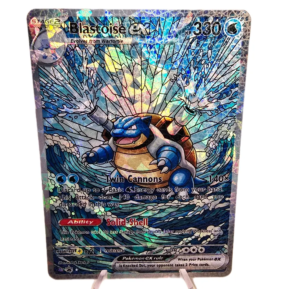 Blastoise ex Stained Glass Custom Card, Shattered Glass Holo or Textured Shattered Glass Holo