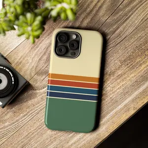 Retro Stripes Compatible with iPhone 17 Pro Max 16 15 Plus 14 13 12 11 AIR XS XR Phone Case Hard Shell Rugged Phone Case Anti-scratch Shockproof Frosted Protective Cover Waterproof Outer Layer Durable Shell gift for her