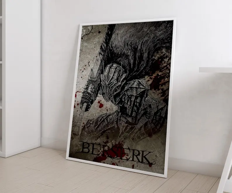 Anime Poster Berserk v2 Manga Style, Anime Wall Art | Anime Room Decoration