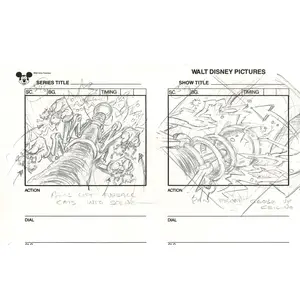 Chip n Dale Rescue Rangers Original Production Animation Storyboard Walt Disney FIRST EPISODE 1988 A155