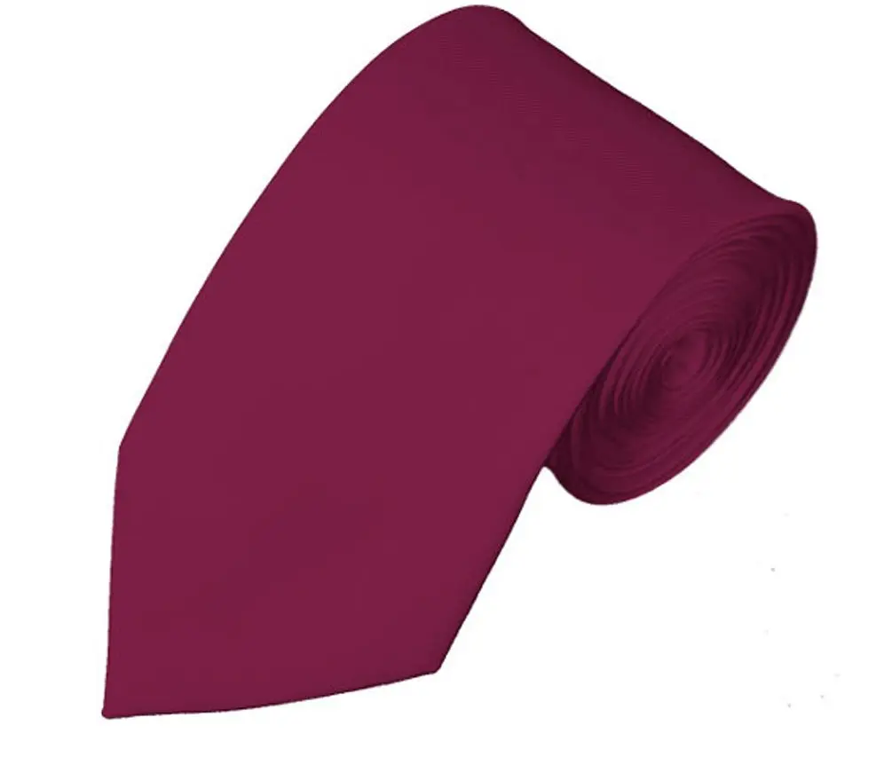 NYFASHION101 Solid Color Slim Formal Tie for Men in Raspberry 2.75 Inch Width