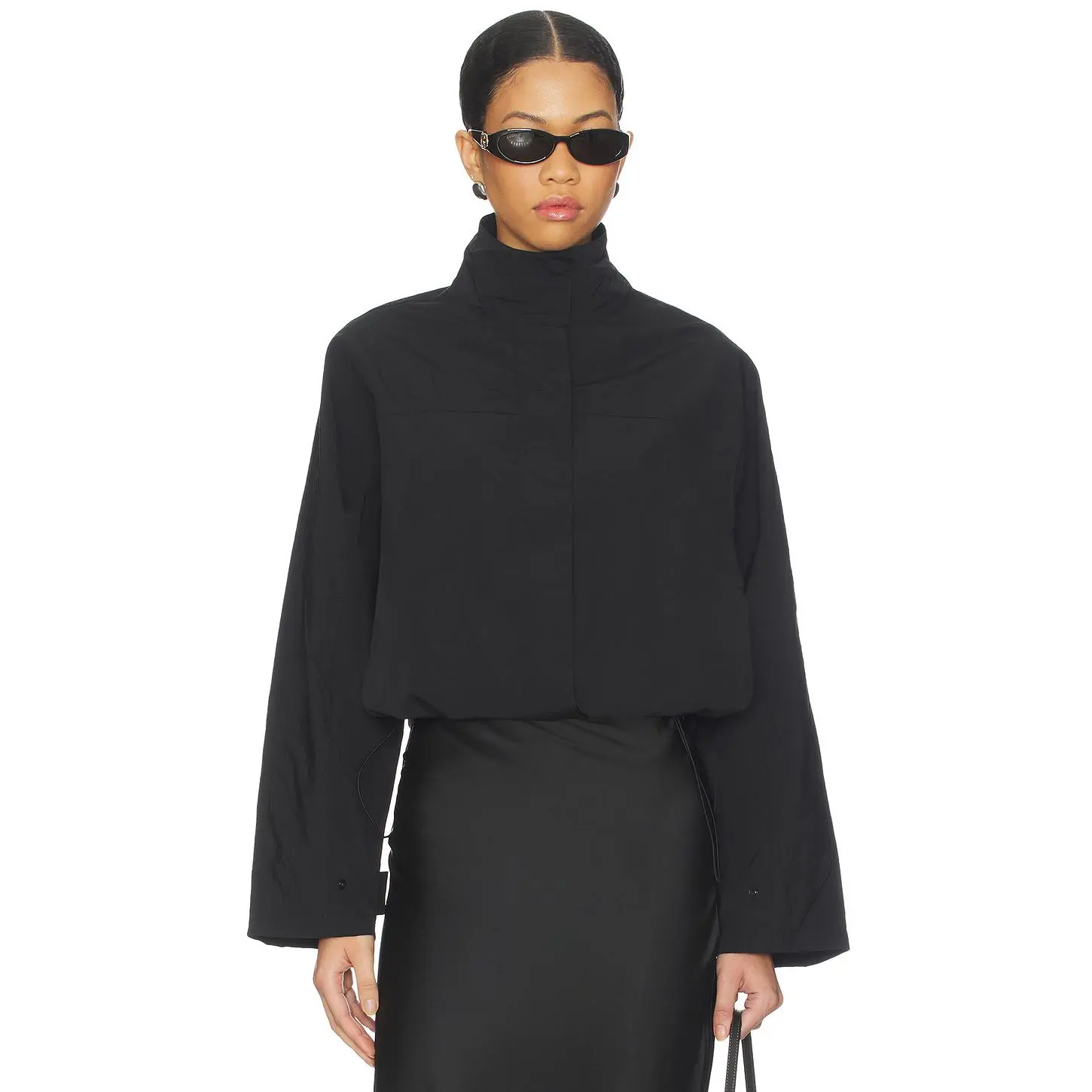 LIONESS Shoreline Windbreaker in Noir