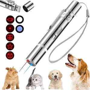 Laser Pointer, Red LED Light Pointer Cat Toys for Indoor Cats Dogs, Long Range 3 Modes Lazer Projection Playpen,USB Recharge