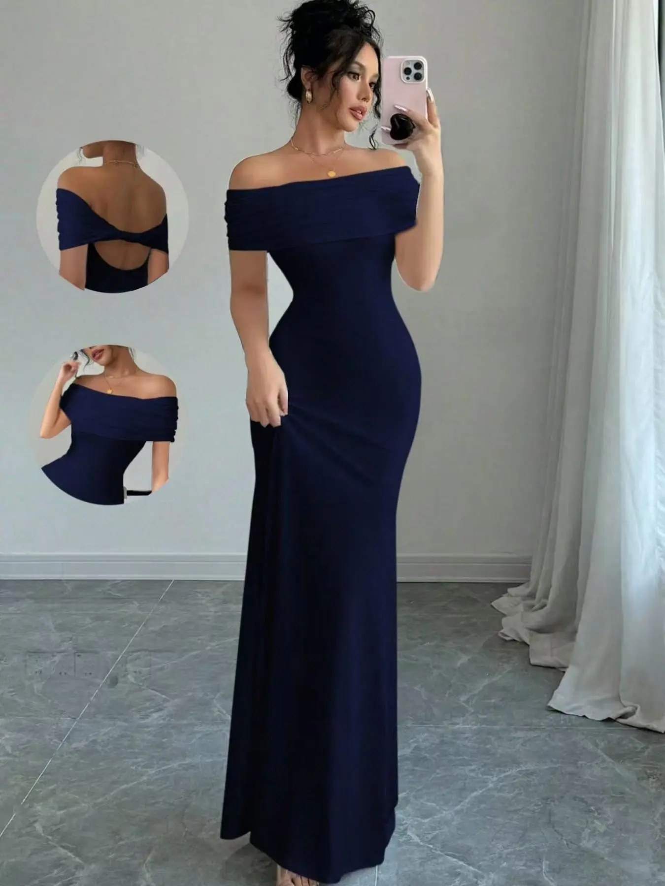 Summer Sleeveless One-Shoulder Dress, Fashion Chic Minimalist Slim Fit Elegant Formal Lady Sexy Bodycon Evening Dress, Women's Stylish Summer Clothing