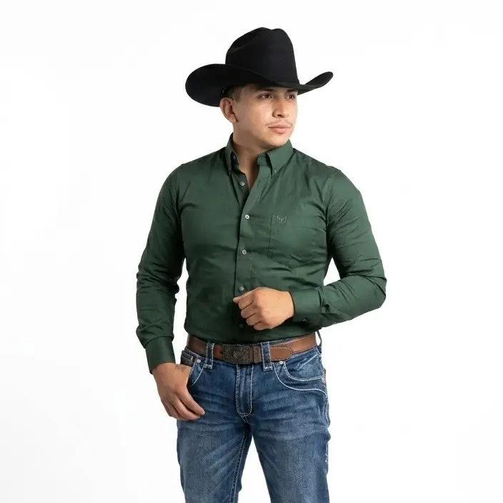 Men shirt western green Men shirt western green