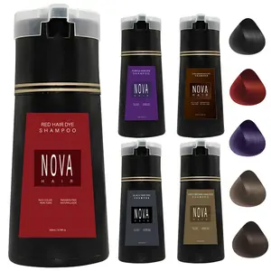 new 2025 Hair Dye Shampoo, Nova Hair Instant Dye Shampoo,Hair Color Shampoo for Hair Haircare 3  in  1  hair  dye Red Purple Hair Coverage