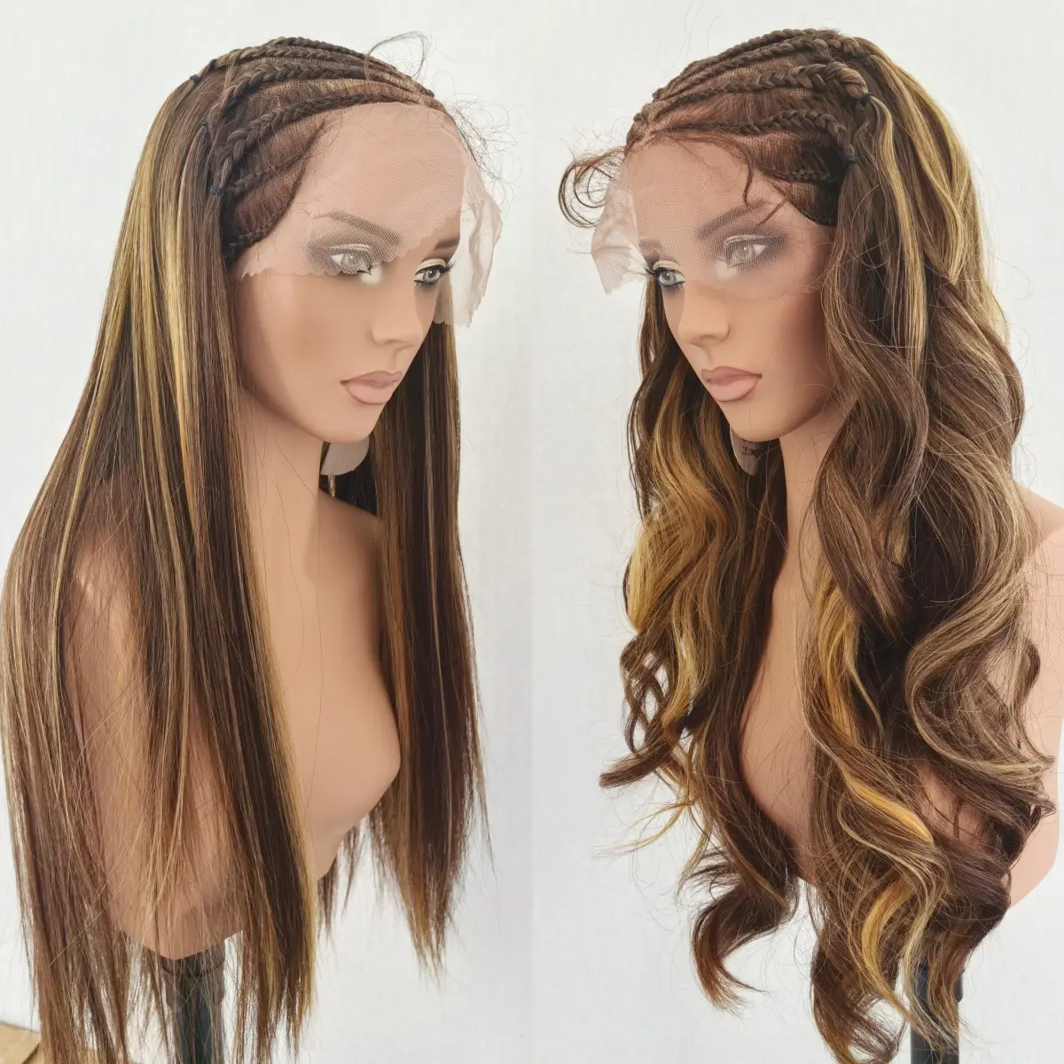 lumi hair highlight 4/27  braid body wave straight wig 30 inches 13*6 lace hair net synthetic wig Fashion women's wig cute and sexy wig ,Do Not Bleach, Dye, or Use High Heat，summerwig，summerhairstyle，budgetfriendlywigs