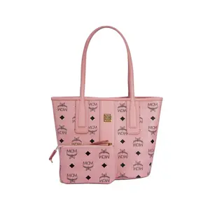 MCM Liz Mini Tote Bag in Pink with Gold-Tone Hardware and Faux Leather for Women Lightweight Tote Bag Casual Shopping Bag