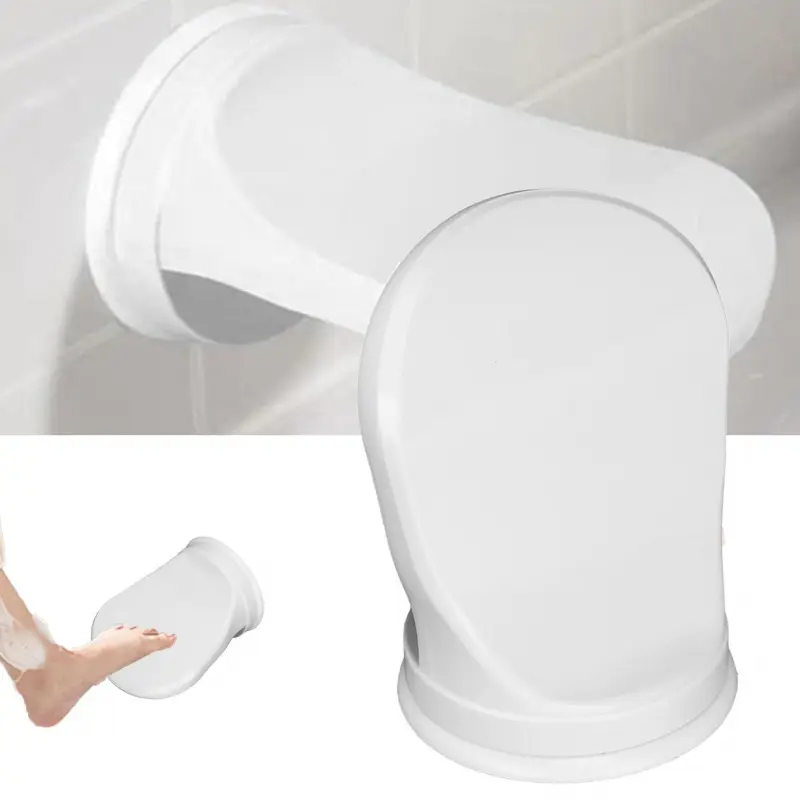Shower Footrest, Plastic Portable Footstool, Bath Stool, Shower Stool for Inside Shower, Anti-Slip Suction Cup Design, No Drilling Required, Strong Suction, Shower Leg Shaving Aid, Suitable for Women and Back Pain Patients
