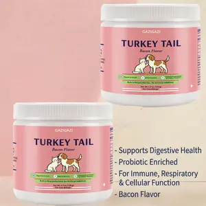2 Packs GAZIGAZI Turkey Tail Mushroom Supplement for Dogs – 3-in-1 Wellness with Probiotics, Natural Immune & Gut Health Support, Bacon Flavor,  dog  supplements dog salmonoil dog probiotic vitamins  for  pets snacks  saludables