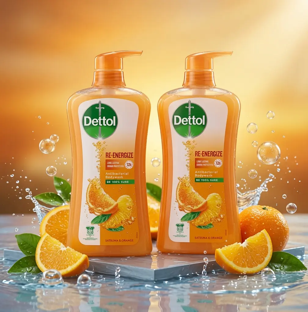 Dettol Re-Energize Antibacterial Body Wash & Shower Gel Orange Scent (900ml)  Body Cleanser, Body Care, Moisturizing Body Wash