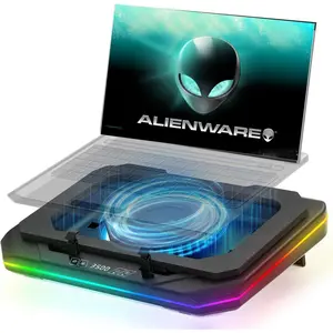 Cooling Pad for  Alienware 16  Alienware M16 X16 R1 R2 16 Area-51 16 inch Gaming Laptop, Cooler with  Turbo Cooling Fan, Variable Speed,6 RGB Light Mode,Touch Startv,LCD Screen