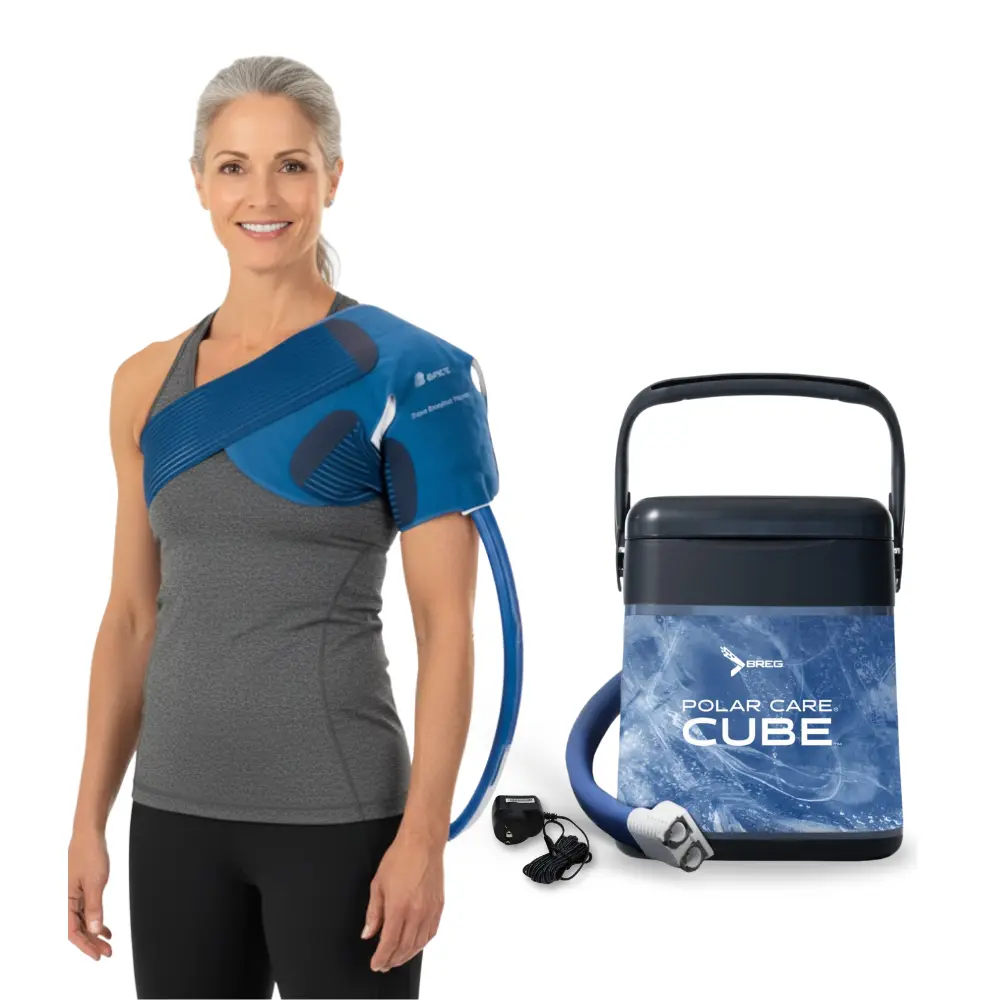Breg Polar Care Cube w/ Shoulder Pad - Cold Therapy System for Post-Surgery Pain Relief & Swelling Reduction - Trusted by Healthcare Professionals