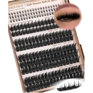 Volume Manga Lash Clusters With Spikes Wispy Cluster Eyelash Extensions Fluffy Anime Eyelashes Clusters with Bottom Lashes Clusters Fairy Individual Lash Extension (D Curve 12-18mm 213 pieces)