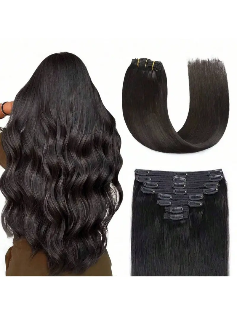 8pcs Clip in Hair Extensions Real Human Hair Remy Human Hair  display picture 1