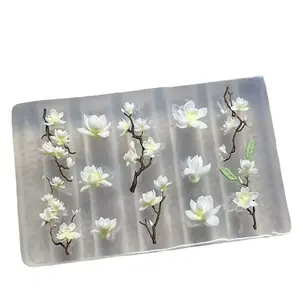 3D High-Transparency Silicone Nail Mold, Orchid Flower Design, Curved Branch Template, DIY Nail Art Tool, Perfect Fit for Nails, Nail Art Accessories