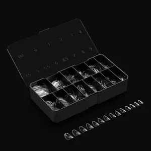 Apres Nail Gel-X Natural Almond Box of Tips, 600 Gel-X Tips, 14 Sizes 00-9, Half-Sizes Included, Premium Quality