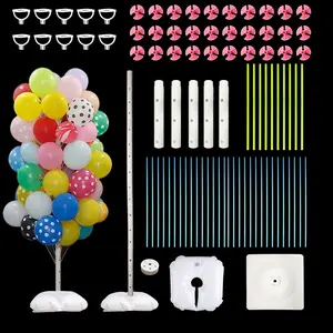 Balloon Column Stand Kit, 1 Set Height Adjustable Balloon Tower Pillar with Reusable Base, Balloon Arch Stands for Birthday, Wedding, Graduation Party Decoration(without Balloon)