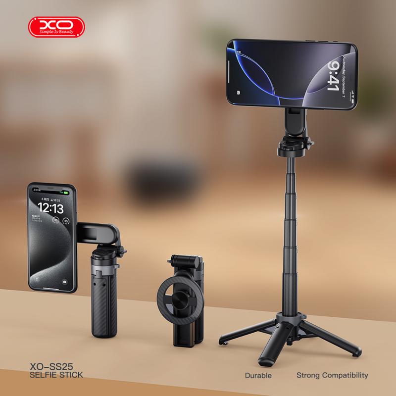 2025 4-in-1 Multifunctional Magnetic mini Selfie Stick with 360° Rotation Compact Stylish Wireless Bluetooth Control Magnetic Phone Holder for Selfies Video Recording Vlogging Compatible with Most Phones - Stabilizer Camera,Maxinum extend to 14.96 inches