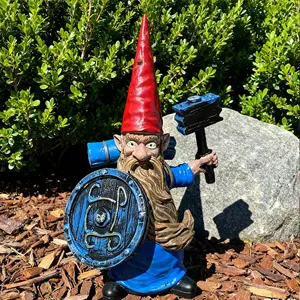 Medieval Guards Garden Gnome Statues, Army Warrior Style Resin Figurine, Outdoor Decor for Garden Yard Patio Lawn, Funny Novelty Ornament & Gift, Garden Accessories