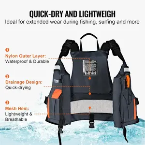 VEVOR Life Vest for Watersports (PFD), Life Jacket with Waterproof Nylon 80N Buoyancy, Life Vest/Jacket for Any Water Activity - Fishing, Kayaking, Surfing and More, Men and WomenVEVOR Super Brand Day
