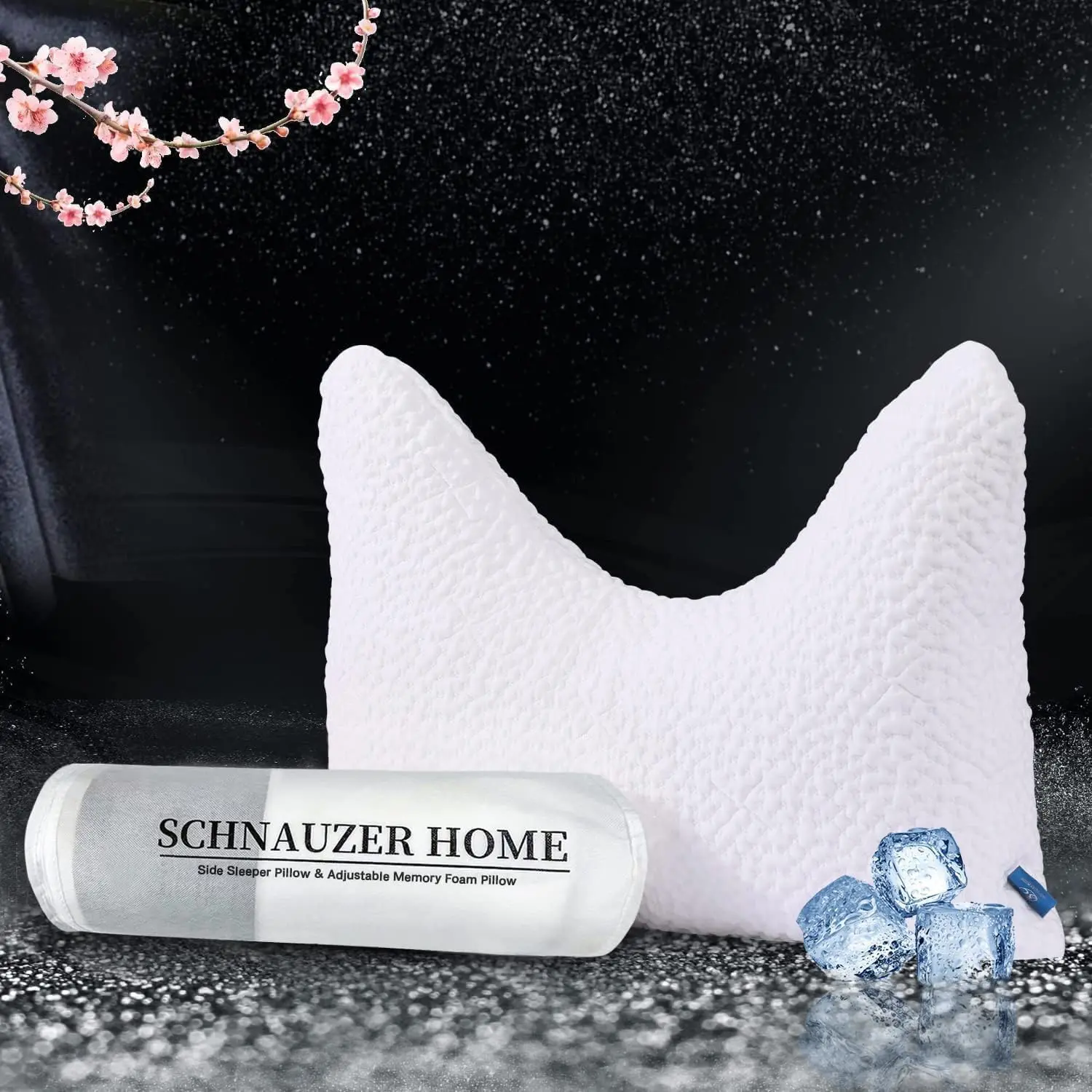 Cooling Side Sleeper Pillow for Neck and Shoulder Pain - King Size Memory Foam Bed Pillows for Sleeping - Adjustable Curved Pillow with Removable Washable Pillowcase (White) sleeping  pillow Large Memory Foam Reading Pillow couch  pillows bed  pillows