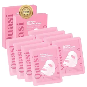 2 PCS Quasi Collagen Glow Up Mask 2.0-DeepHydratingBio Collagen Face Mask for Firm, Smooth &Radiant Skin (1Box (4 Pcs))