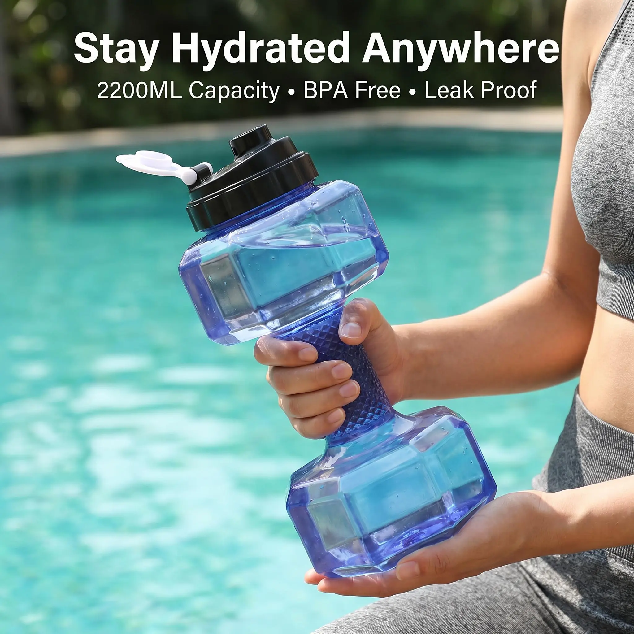 Storage Jars Bottles Creative Water Fillable Dumbbell Water Bottle Portable Plastic Fitness Kettle Adjustable Weight Water Dumbbell Cup Arm Muscle Training Workout Equipment For Home Gym Daily Strength Exercise