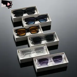 Men's 6-Pack Rectangle Sunglasses, Classic Thick Frame Design With Uv400 Protection Lenses, Trendy Casual Shades For Street Photography And Outdoor Daily Activities