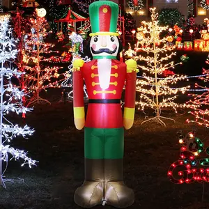 7 FT Christmas Inflatable Nutcracker Soldier Blow with Build-in LED Lights, Cute Xmas Gift Box for Indoor,, Party, Yard, Garden, Lawn Blow Holiday Decoration